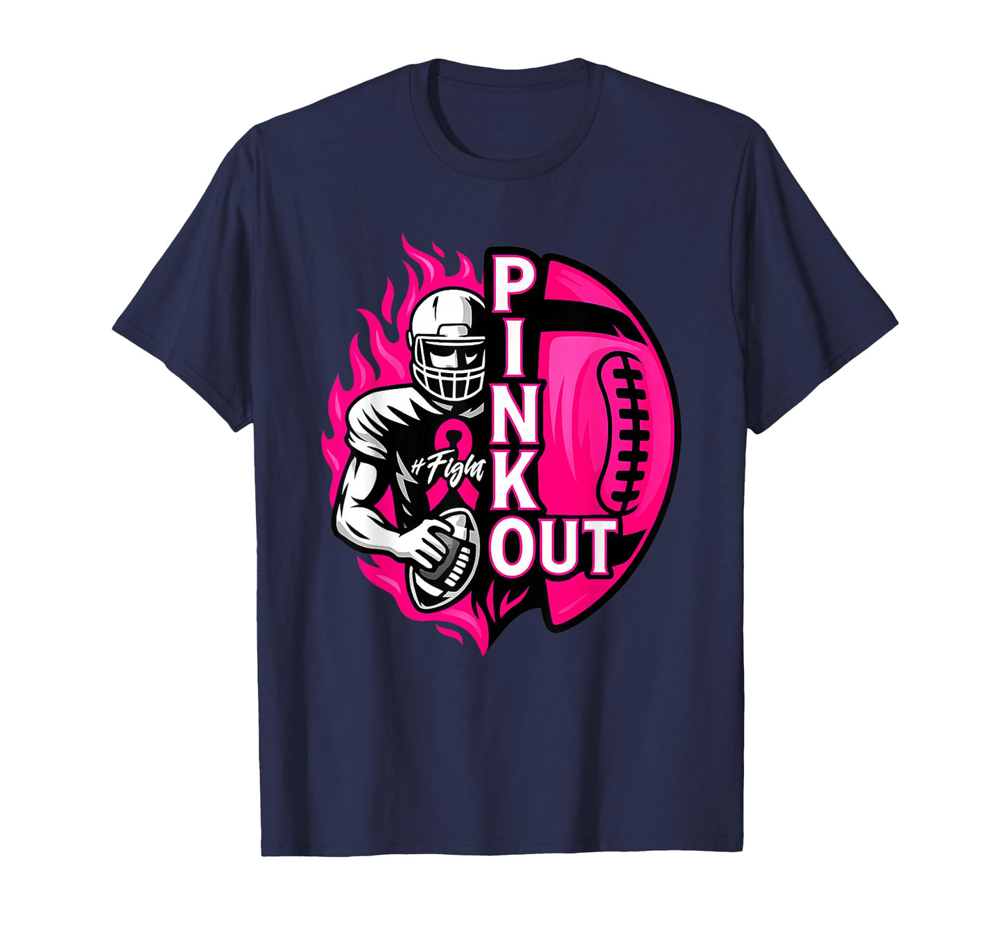 Football Pink Out Team Breast Cancer Awareness Month Womens T-Shirt