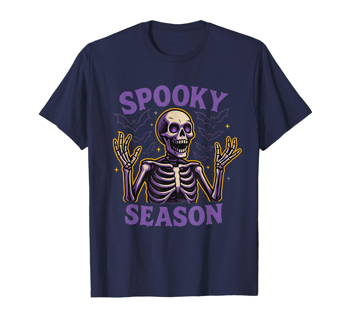 Spooky Season Purple Skeleton T-Shirt