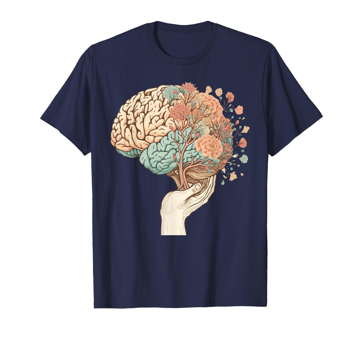 Spring Flowers Floral Brain Neurologist Neuro Science T-Shirt