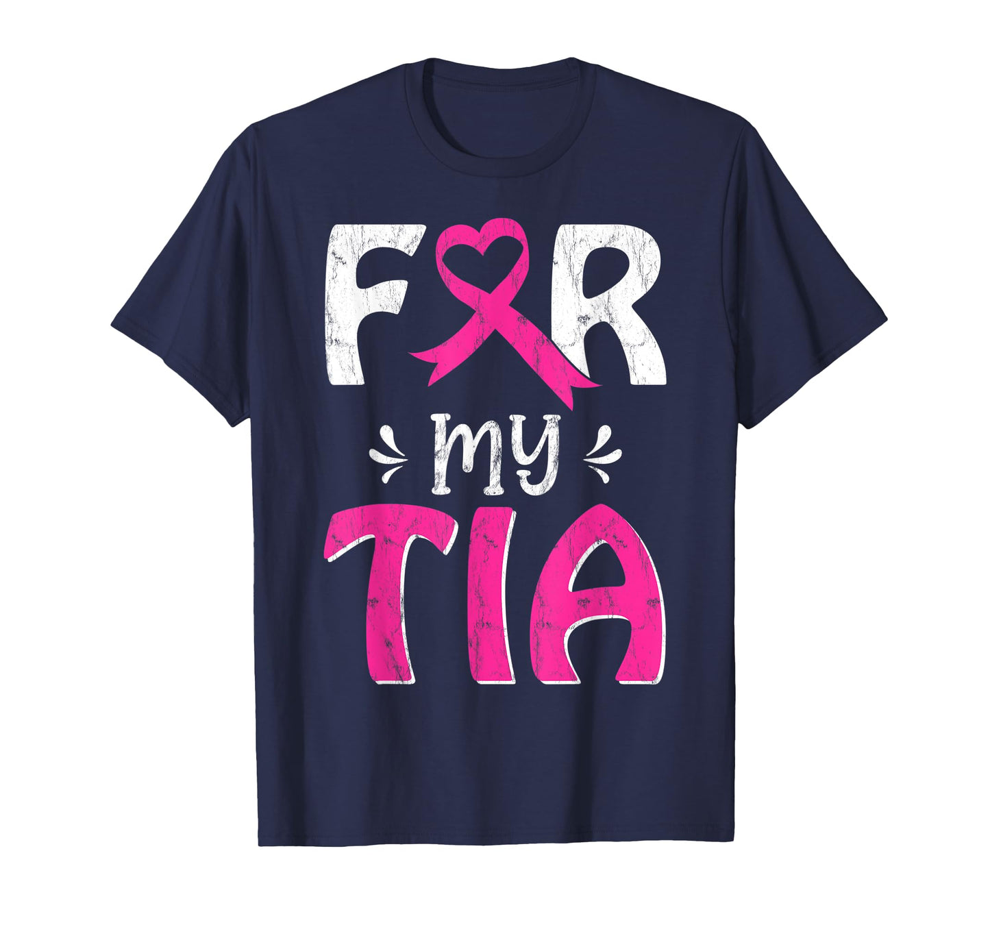 Pink Ribbon For My Tia October Breast Cancer Awareness Day T-Shirt