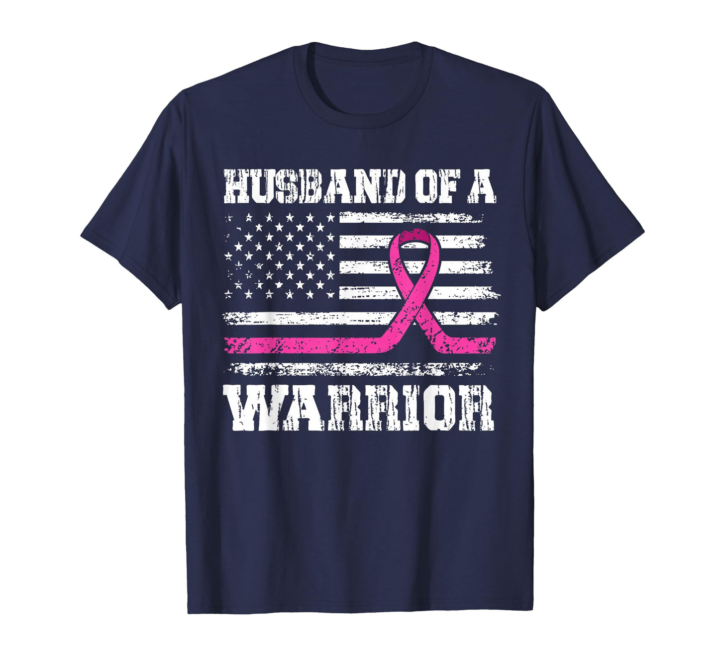 Husband Of A Warrior Breast Cancer Awareness Support Mens T-Shirt