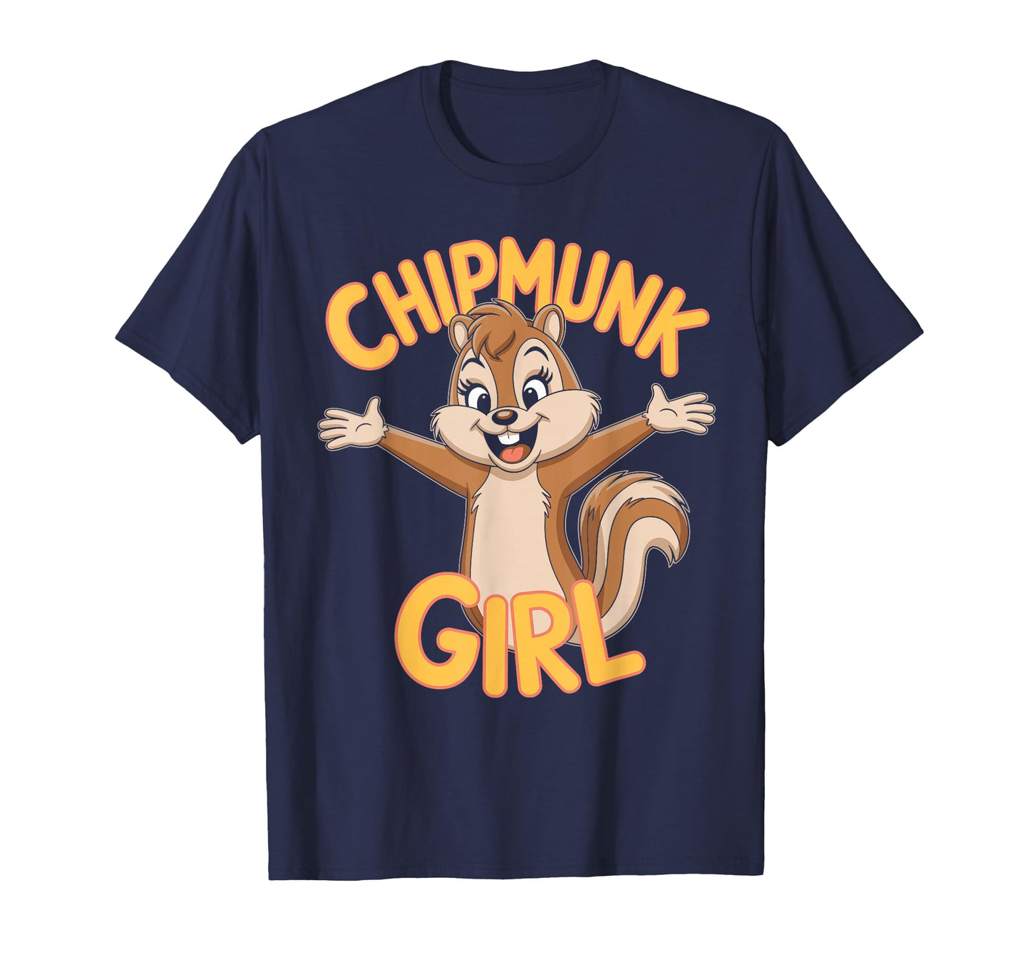 Chipmunk Girl Cute Funny Kids Cartoon Animal Nature Lover T-Shirt