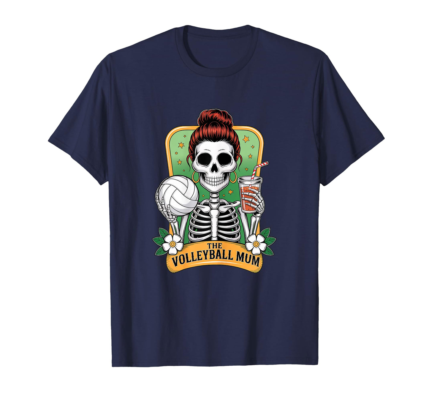 The Volleyball Mum Tarot Card Skeleton Game Day Proud Mums T-Shirt