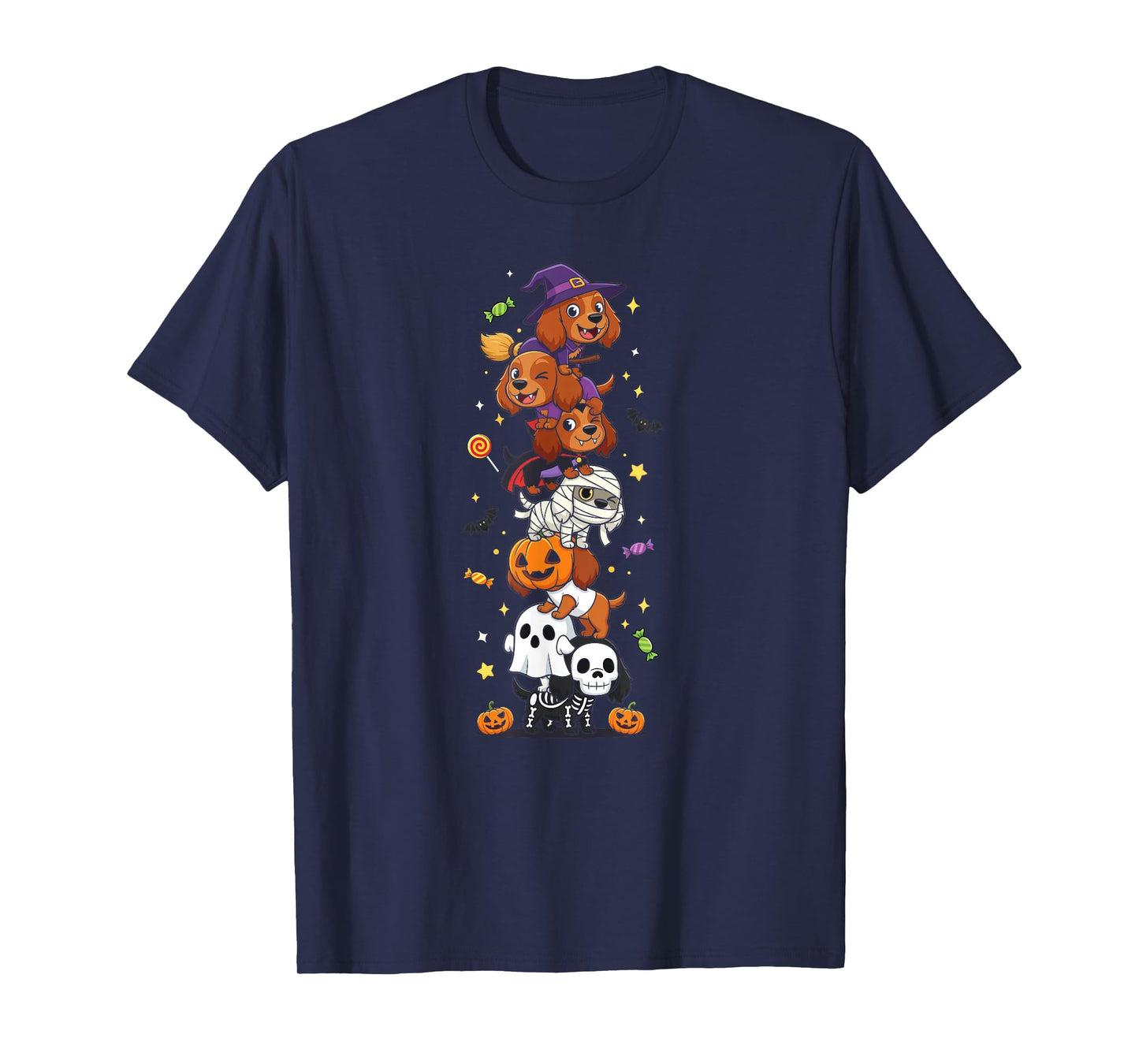 Irish Setter Witch Vampire Ghost Halloween Kids Mens Womens T-Shirt