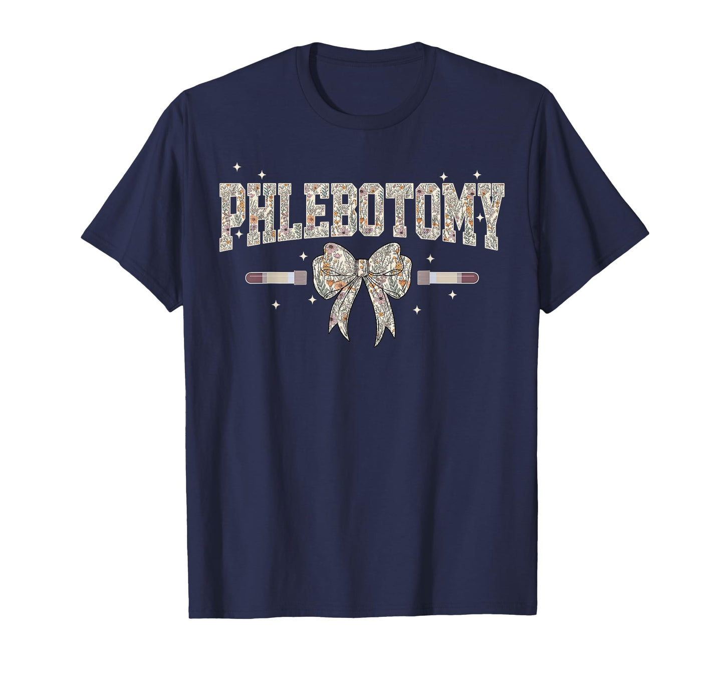 Wildflower Phlebotomy Coquette Bow Phlebotomist Tech Phleb T-Shirt