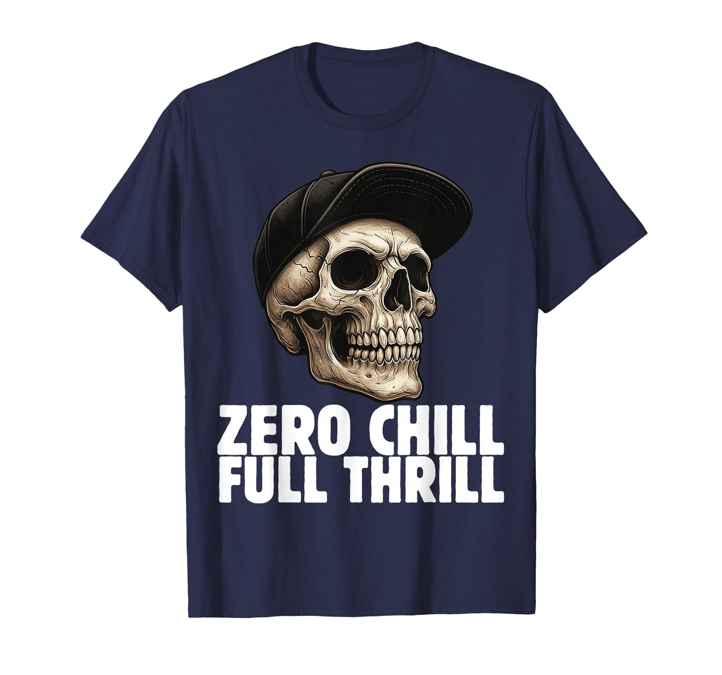 Skull in Cap Street Style Urban Art Skeleton T-Shirt