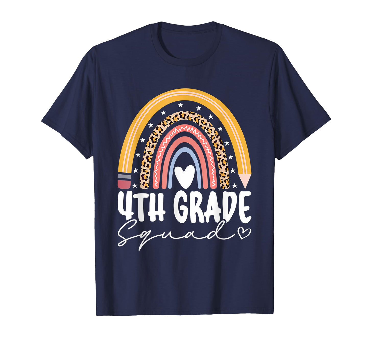 Back To School Rainbow 4th Fourth Grade Squad For Teachers T-Shirt