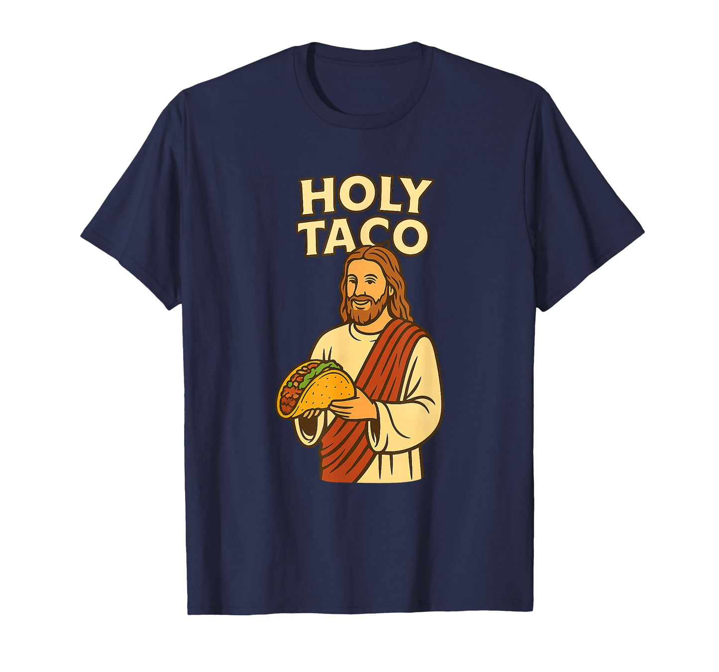 Holy Taco with Jesus Funny Christian Food Parody Design T-Shirt