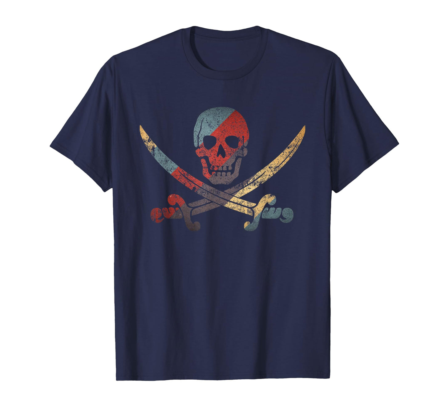 Pirate Skull and Crossbones Skeleton Retro Style Vintage T-Shirt