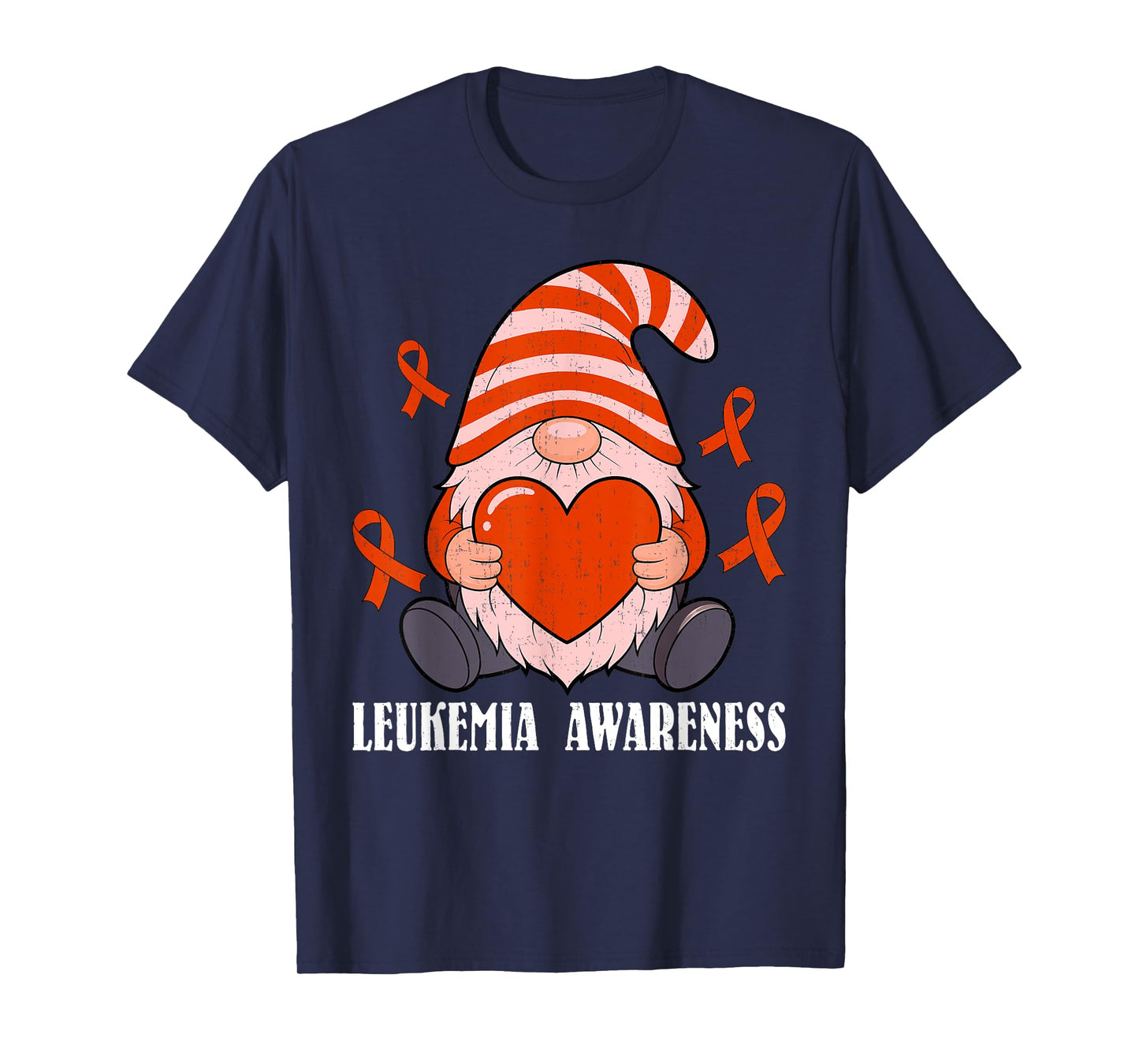 Supporter Cute Gnome Heart Leukemia Awareness Women Girls T-Shirt