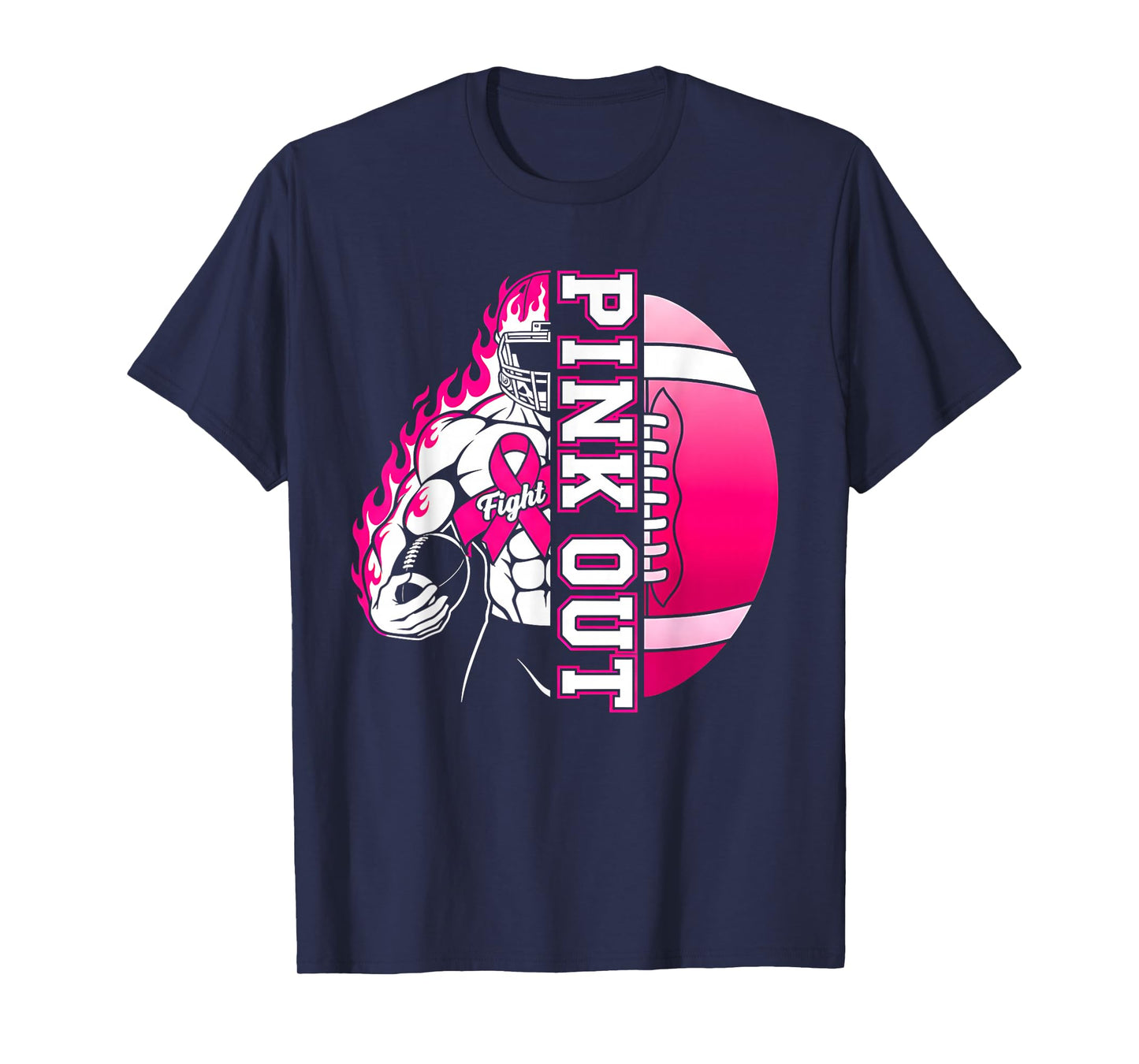 Football Pink Out Shirt Breast Cancer Awareness Month T-Shirt