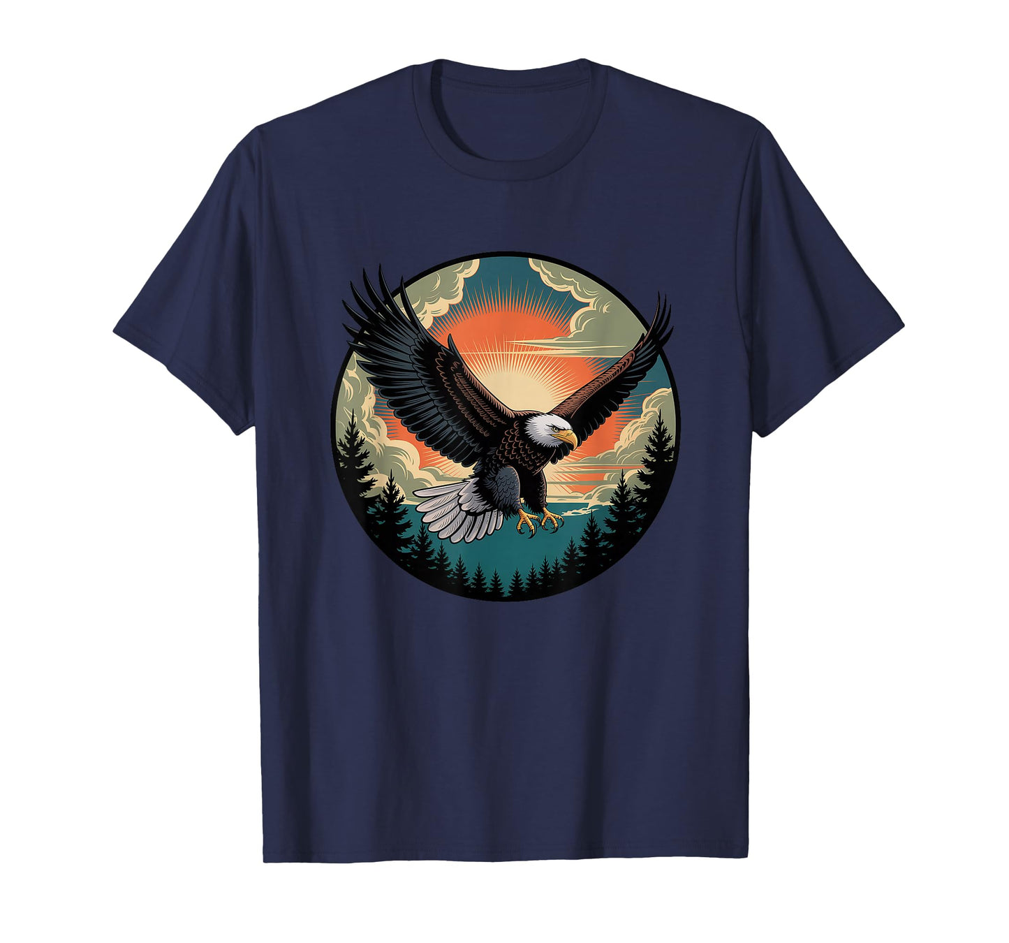 Eagle Sunset T-Shirt - Patriotic Soaring Bird Natur T-Shirt