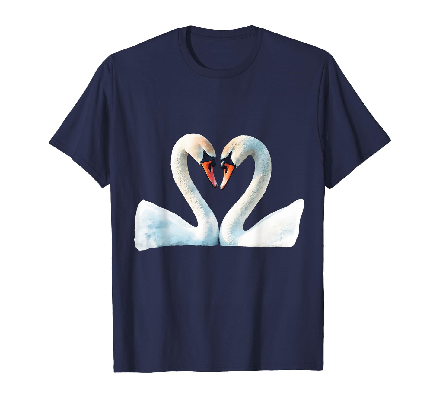 Romantic Swan Couple Heart Shape Love T-Shirt