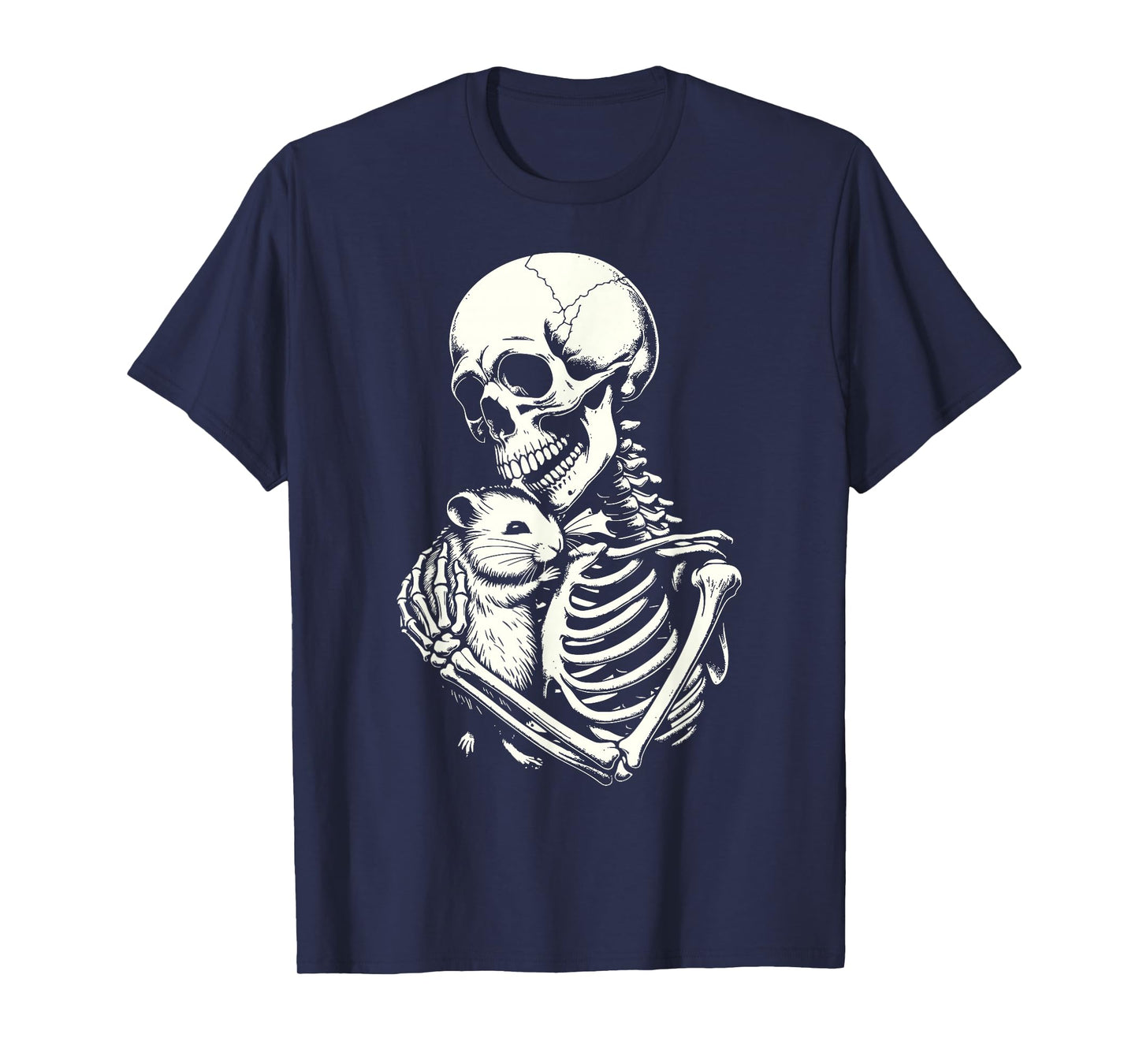 Skeleton Hugging Hamster Halloween T-Shirt