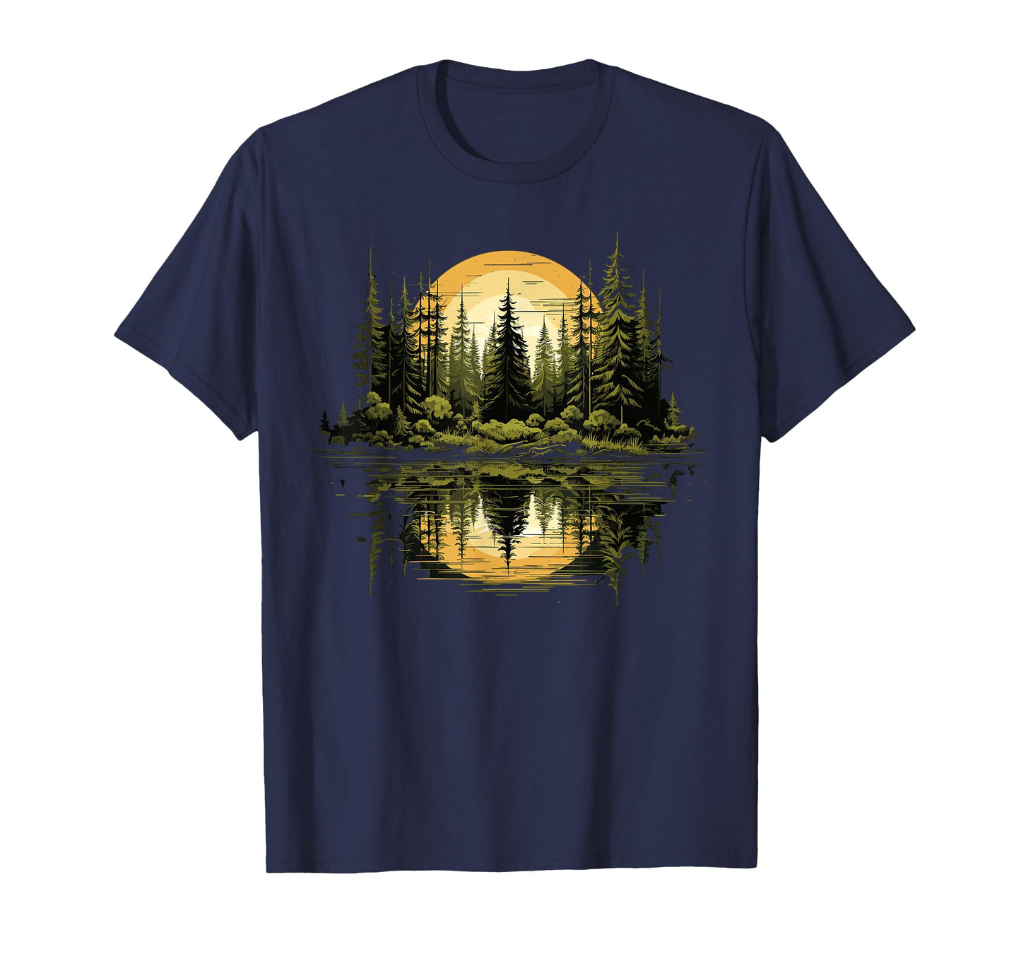 Nature Reflection Forest Trees Outdoor Wildlife T-Shirt