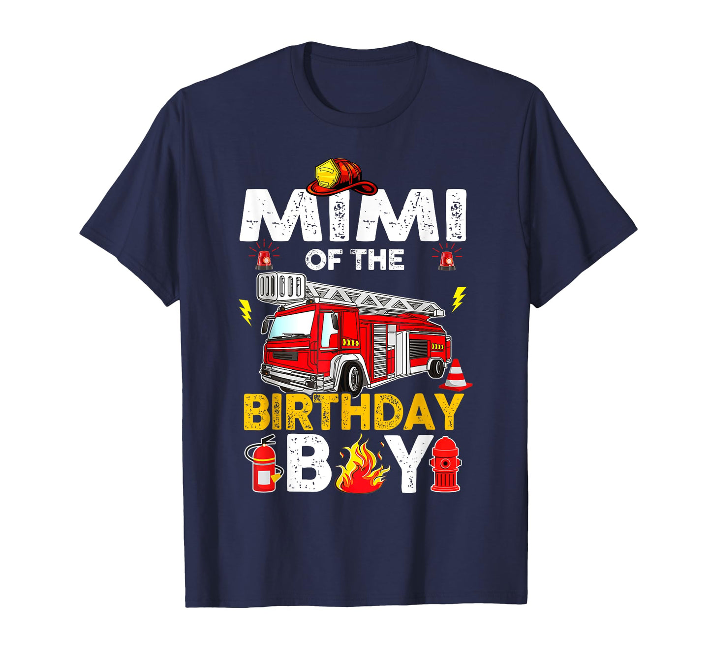 Mimi Of The Birthday Boy Fire Truck Firefighter Party T-Shirt