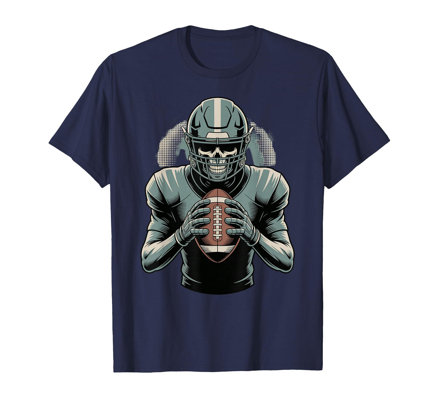 Skeleton Football Player Quarterback Game Day T-Shirt