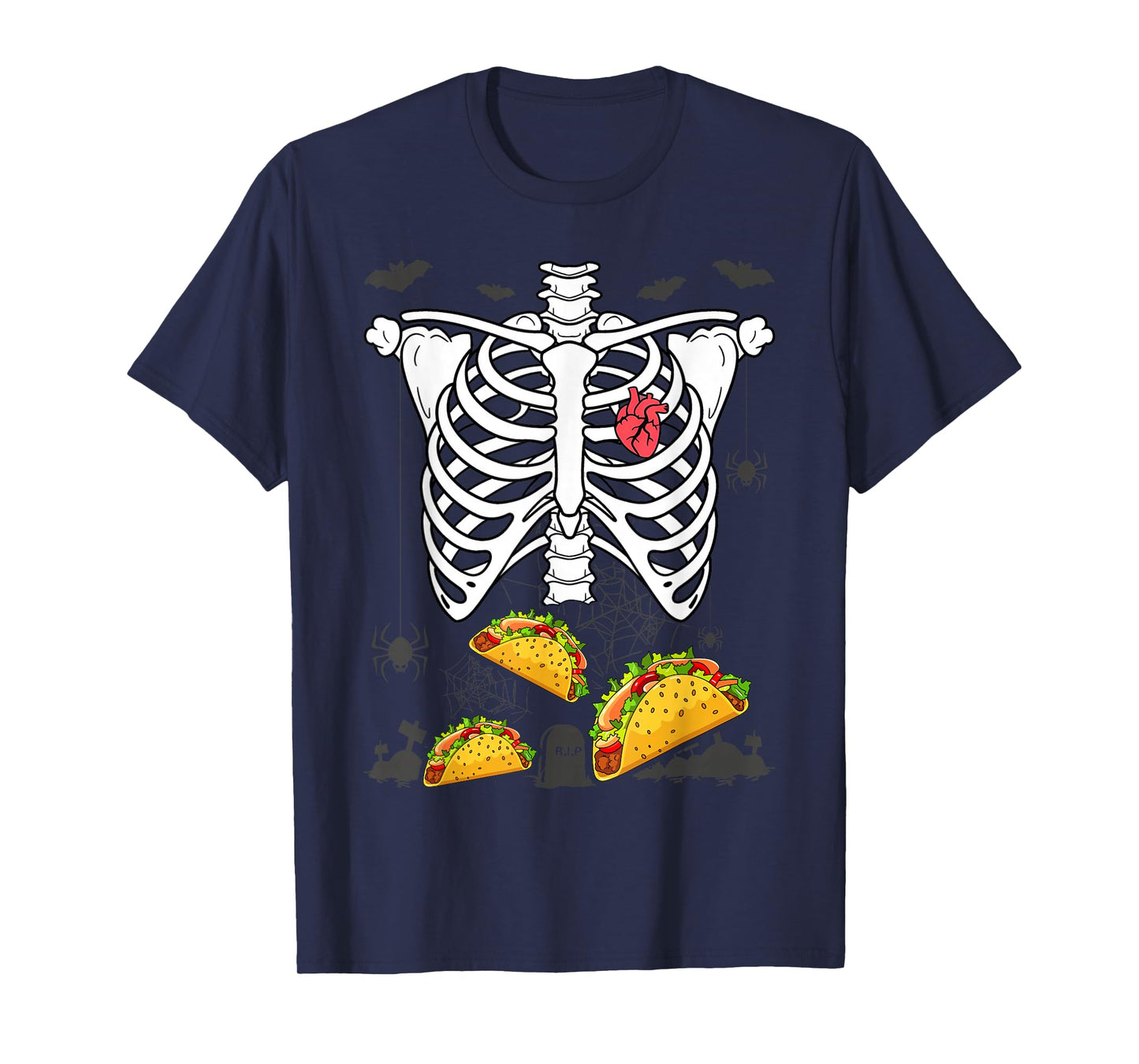 Halloween Dad Skeleton Taco Belly Funny Pregnancy Couple Men T-Shirt