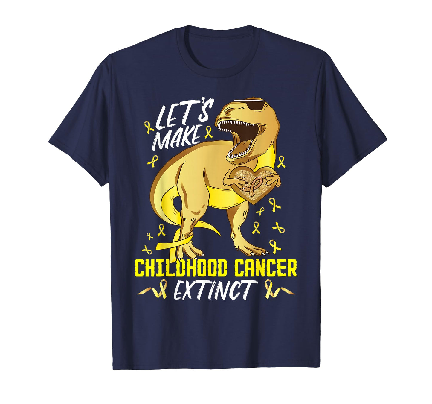 Childhood Cancer Awareness Toddler Dinosaur Childhood Cancer T-Shirt