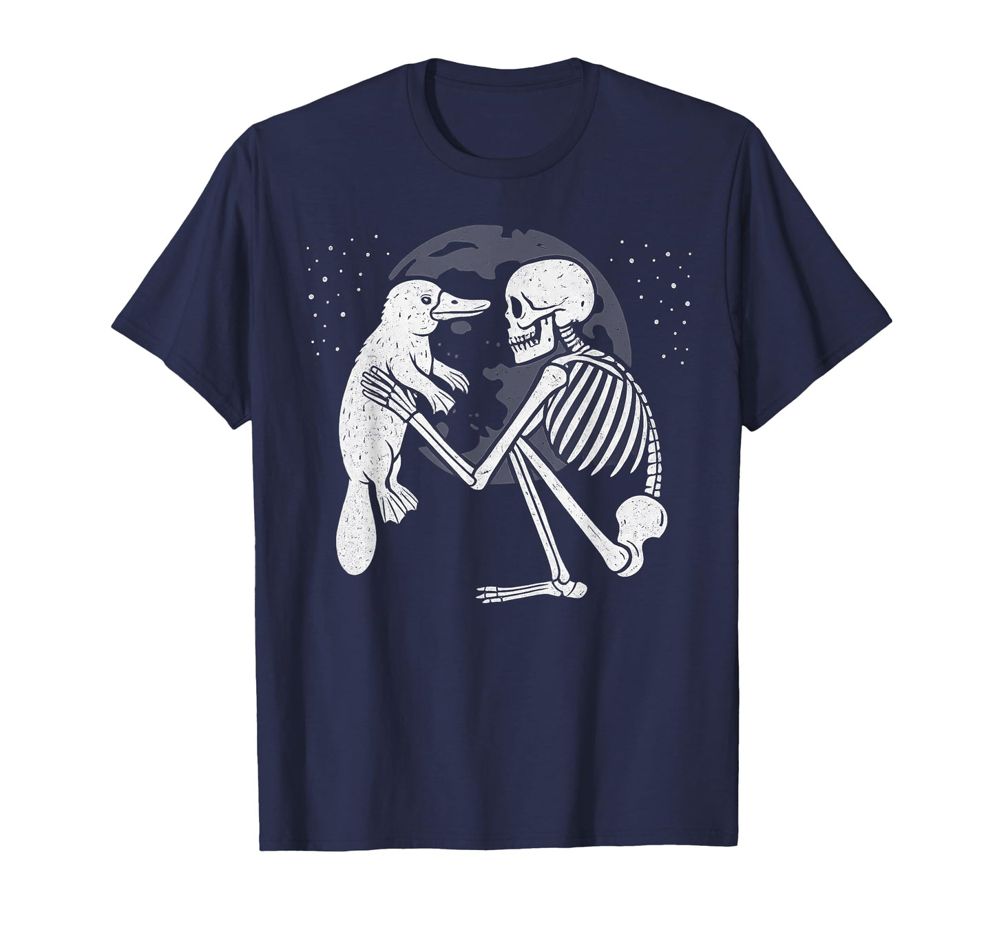 Platypus Skeleton Moon Halloween Animal Lover T-Shirt