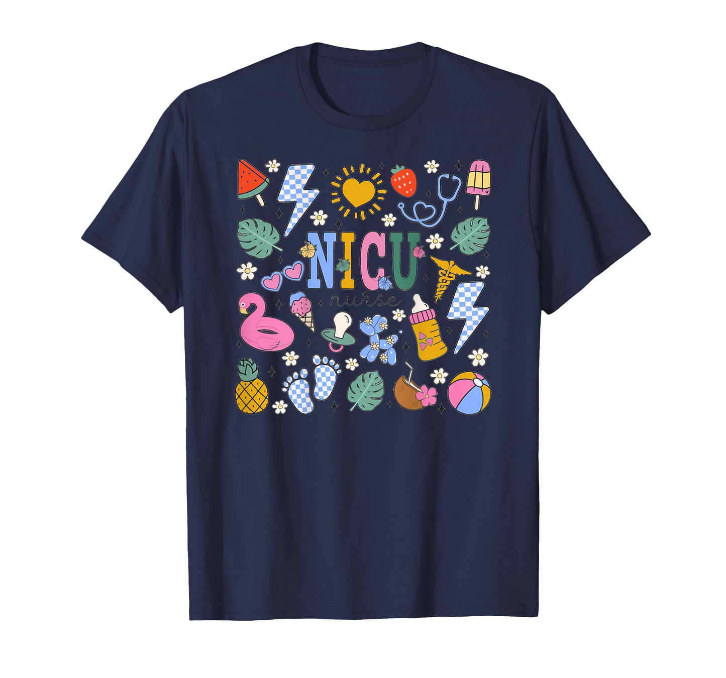 NICU Nurse Summer Neonatal Intensive Care Unit Nicu Crew T-Shirt