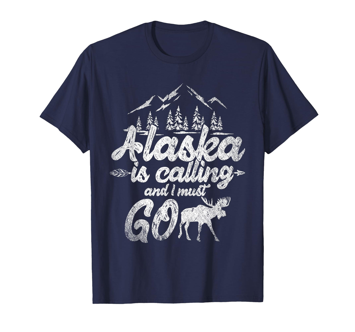 Mountain Hiking Nature Forest Animal Elk Funny Alaska T-Shirt
