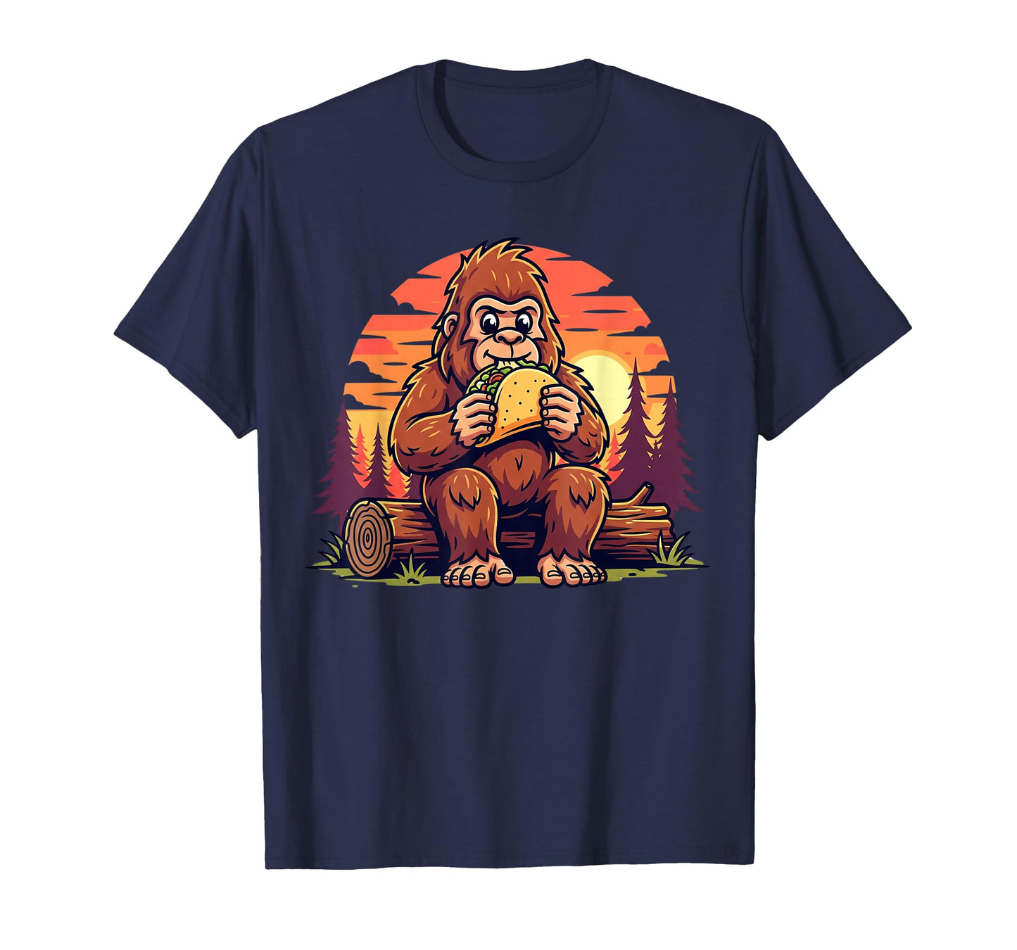 Taco Lover Bigfoot Vintage Design Gift for Men Women Kids T-Shirt