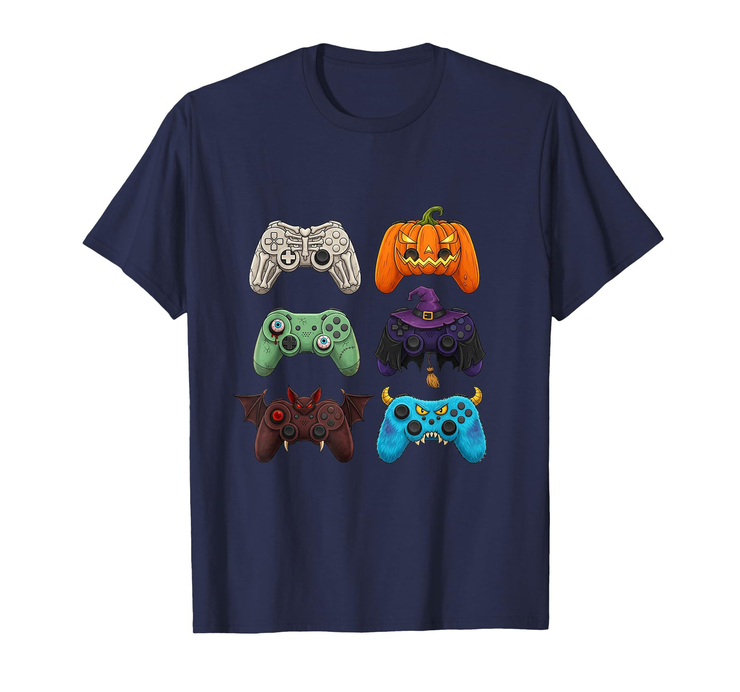 Halloween Skeleton Zombie Gaming Controllers Mummy Boys Kids T-Shirt
