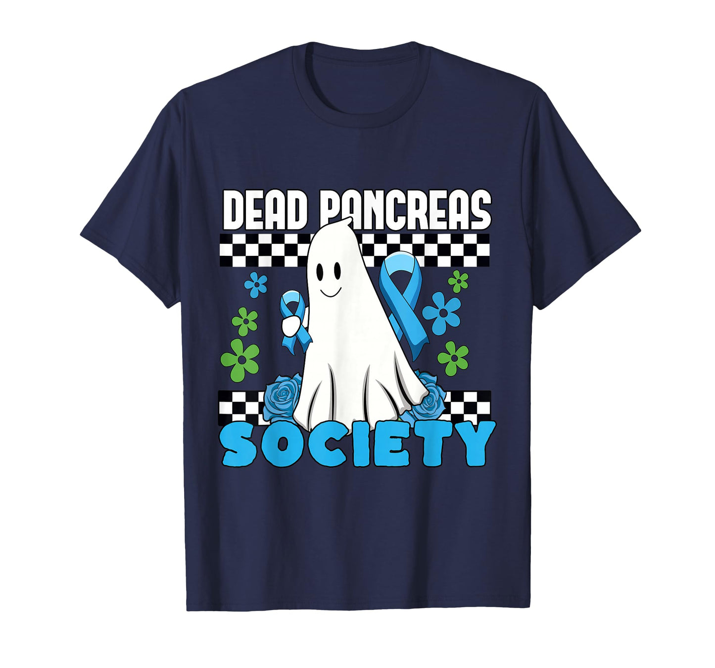 Dead Pancreas Society Halloween Ghost Diabetes Vintage T-Shirt