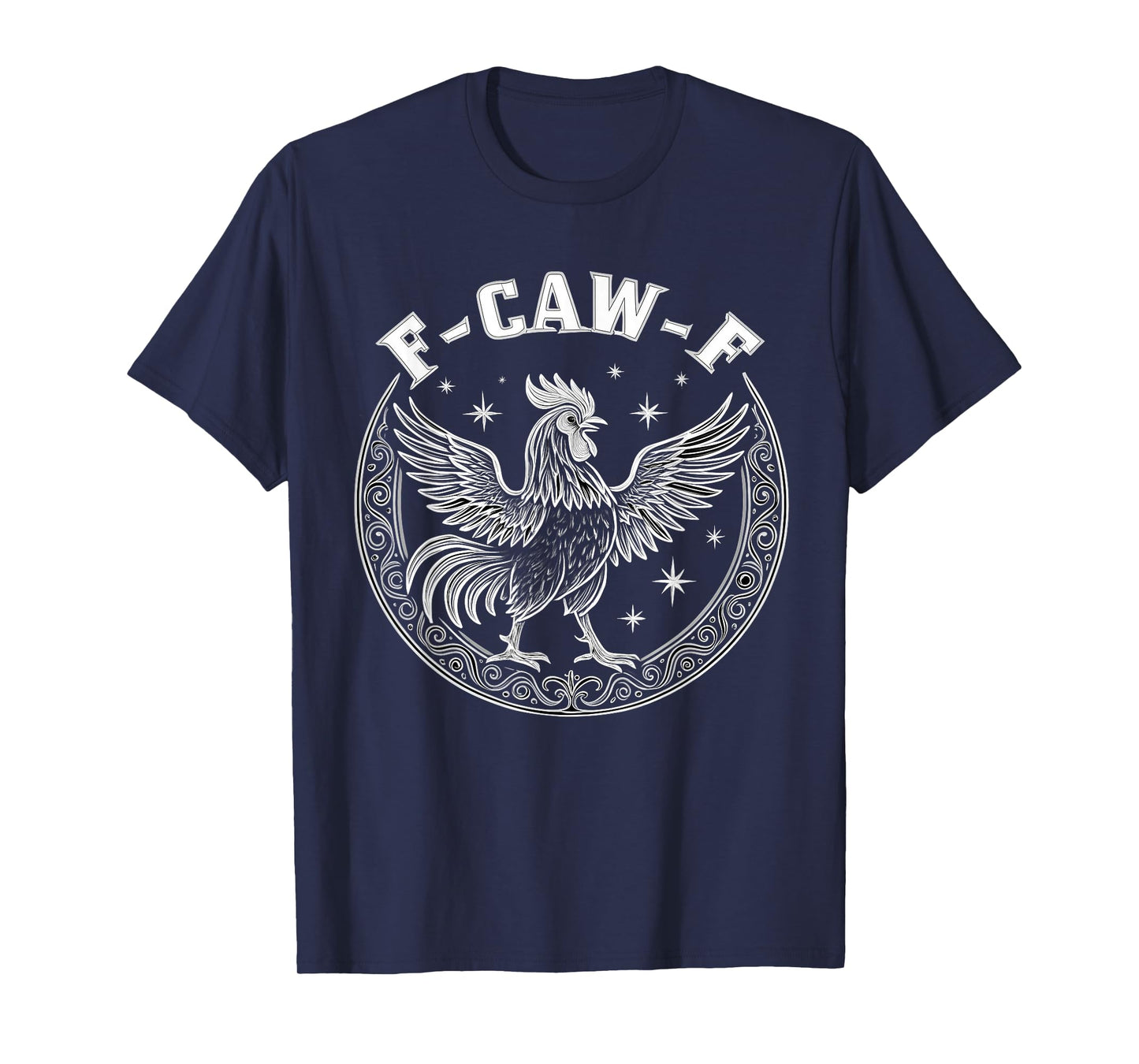 Funny Vintage F Caw F Chicken Retro Style T-Shirt