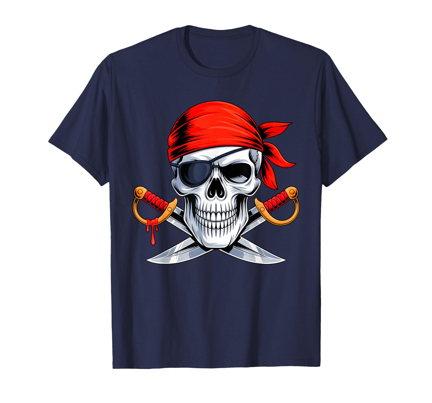 Pirate Flag Skull and Crossbones Skeleton Graphic Halloween T-Shirt