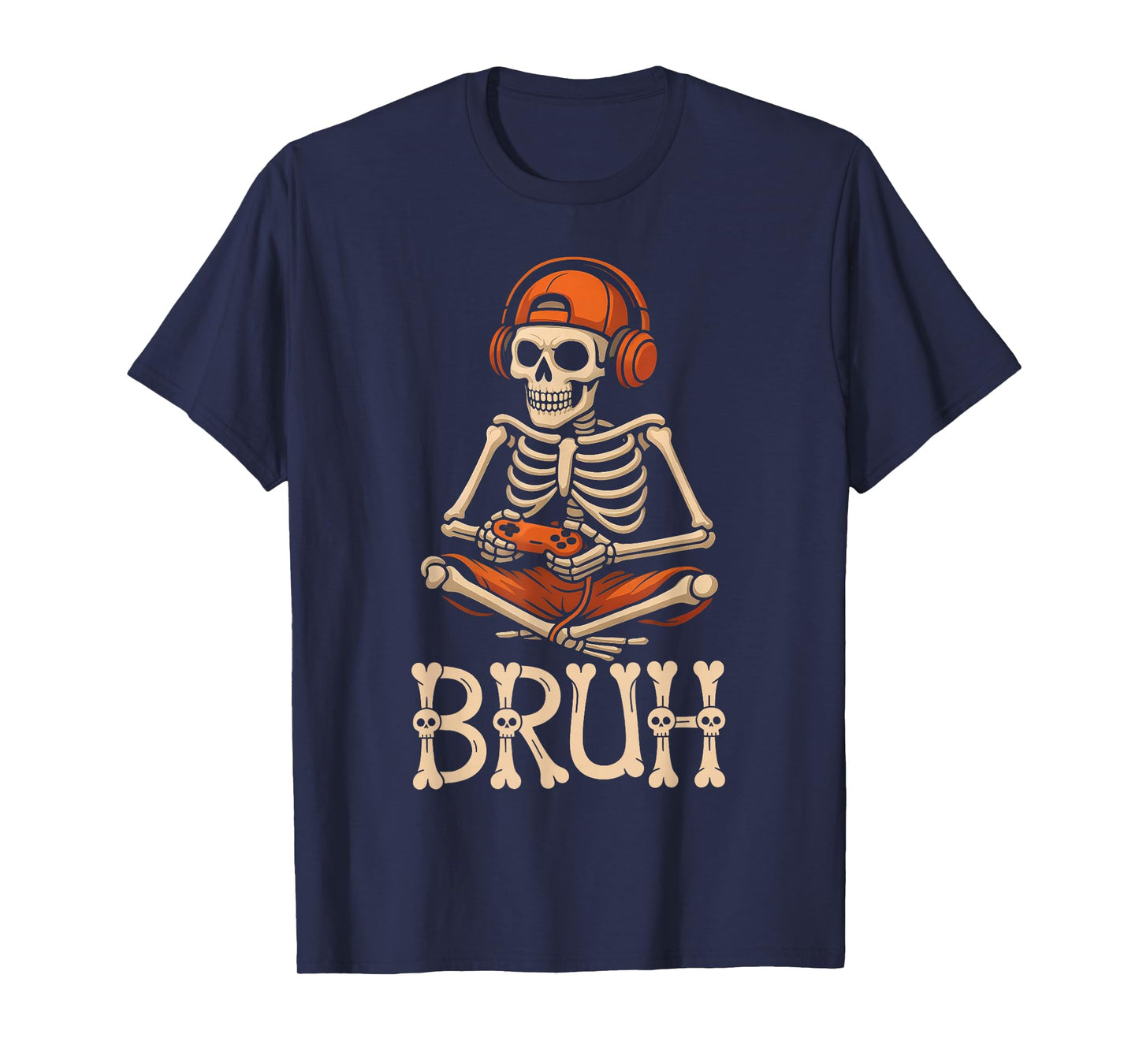 Bruh Halloween Skeleton Gaming for Mens Boys Toddlers Kids T-Shirt