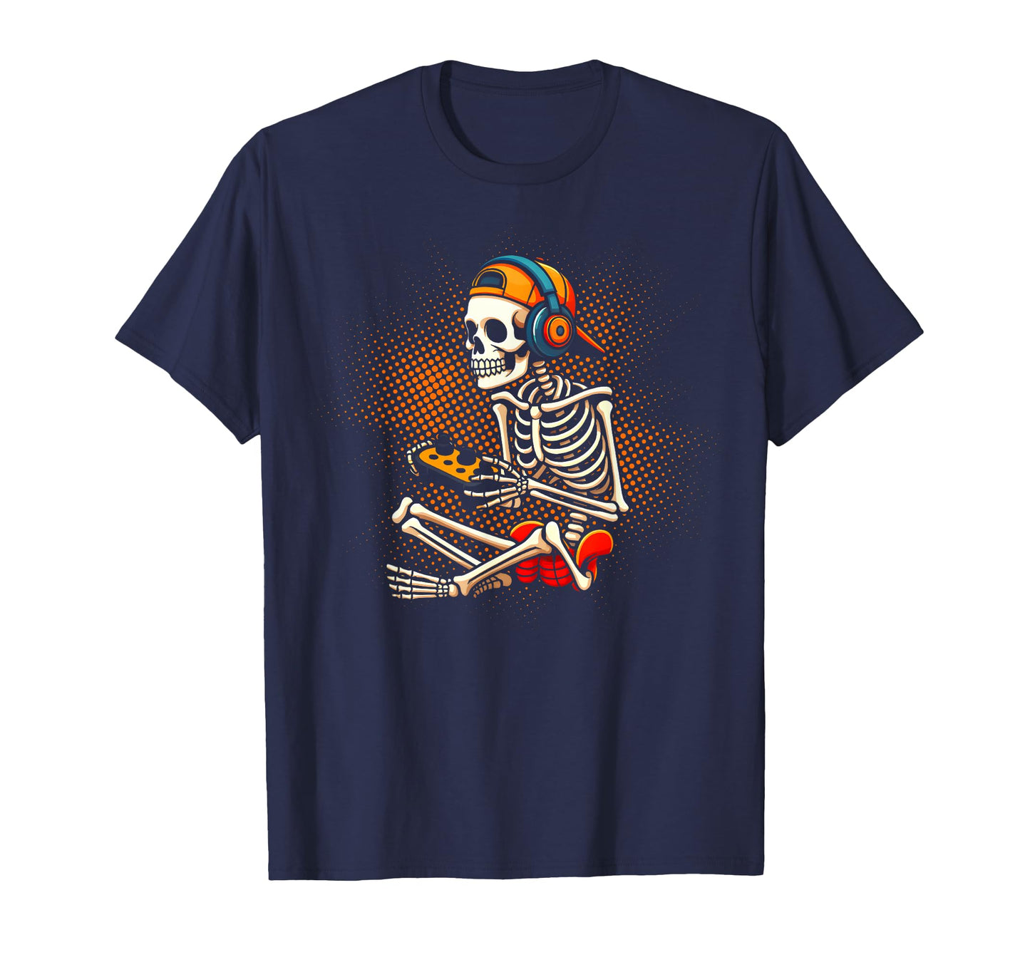 Funny Gaming Hallowen Skeleton Gamer Video Kids Boys T-Shirt