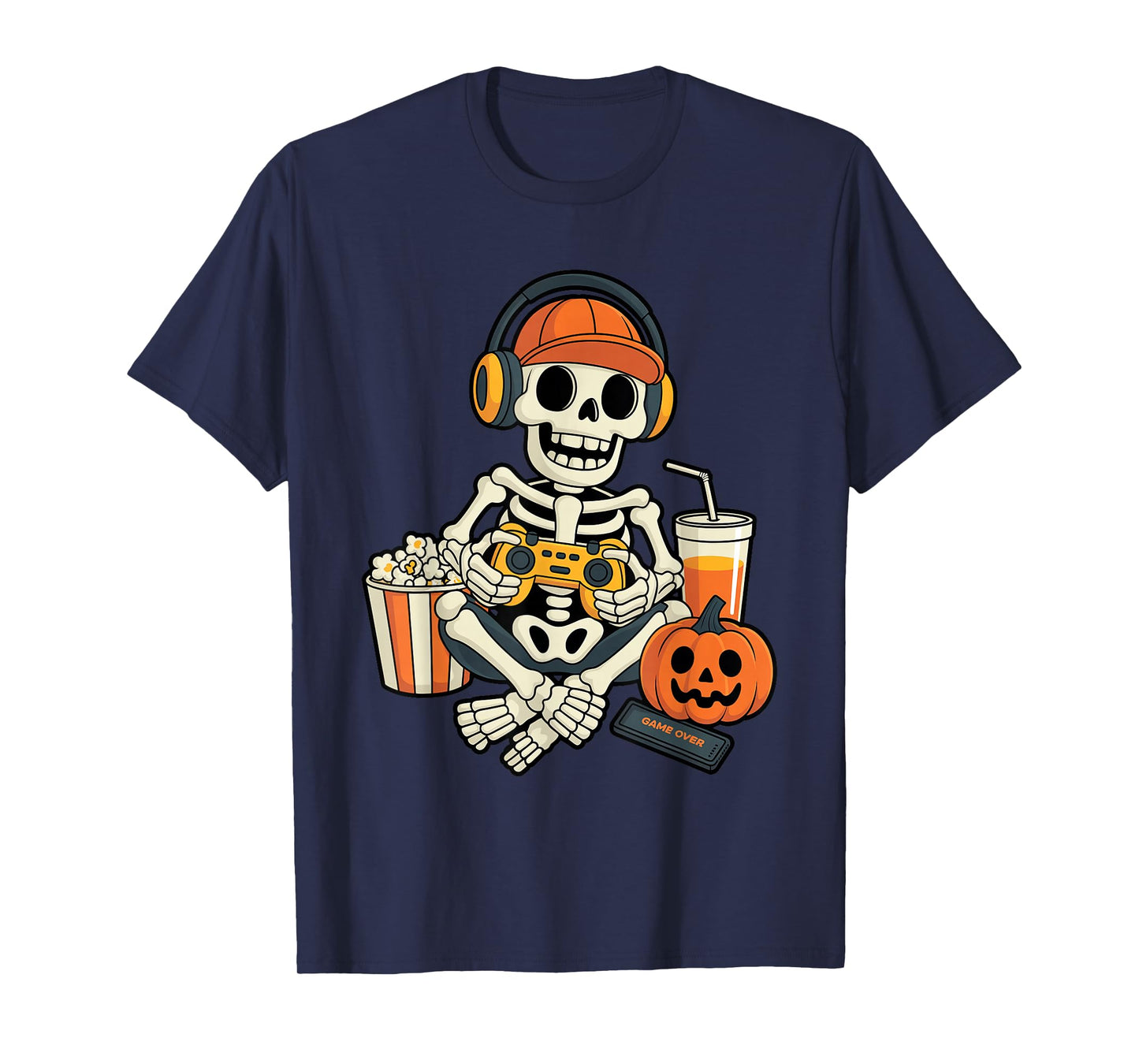 Halloween Shirts Cool Teen Boy Skeleton Gaming Men Halloween T-Shirt