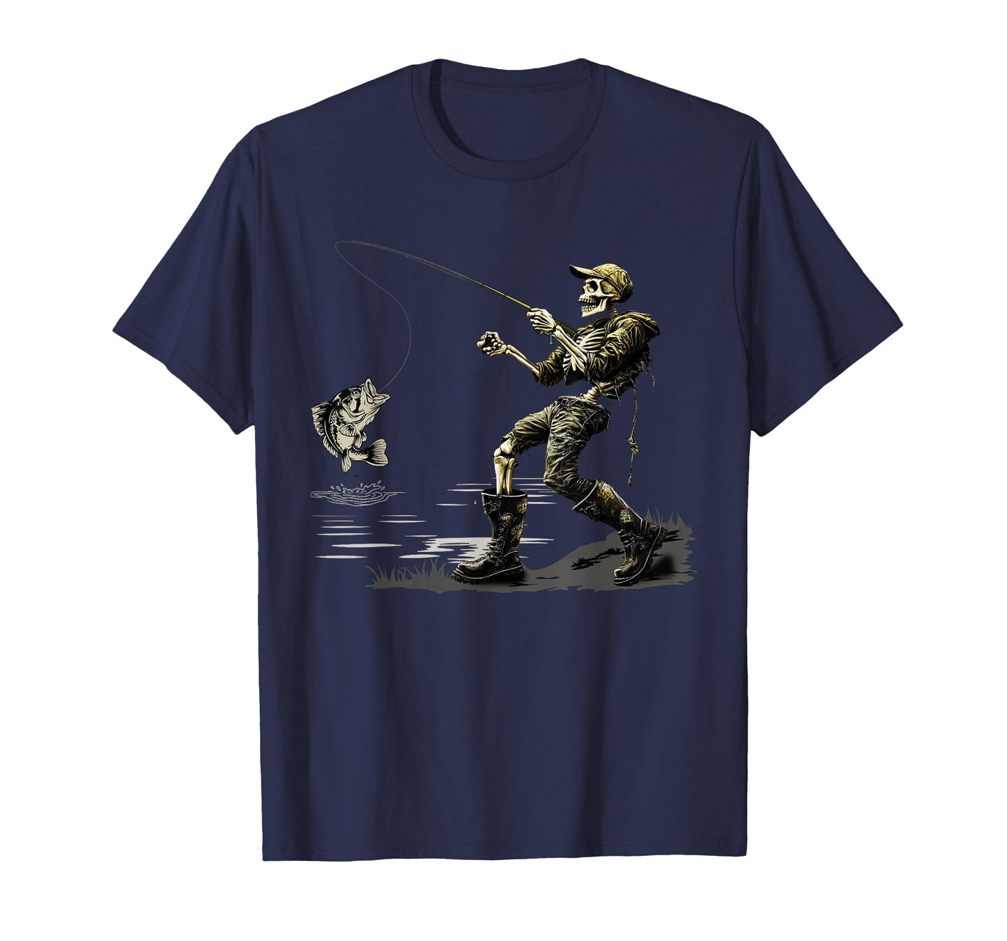 Fishing bass Nature Fish Skull Skeleton Fisherman T-Shirt