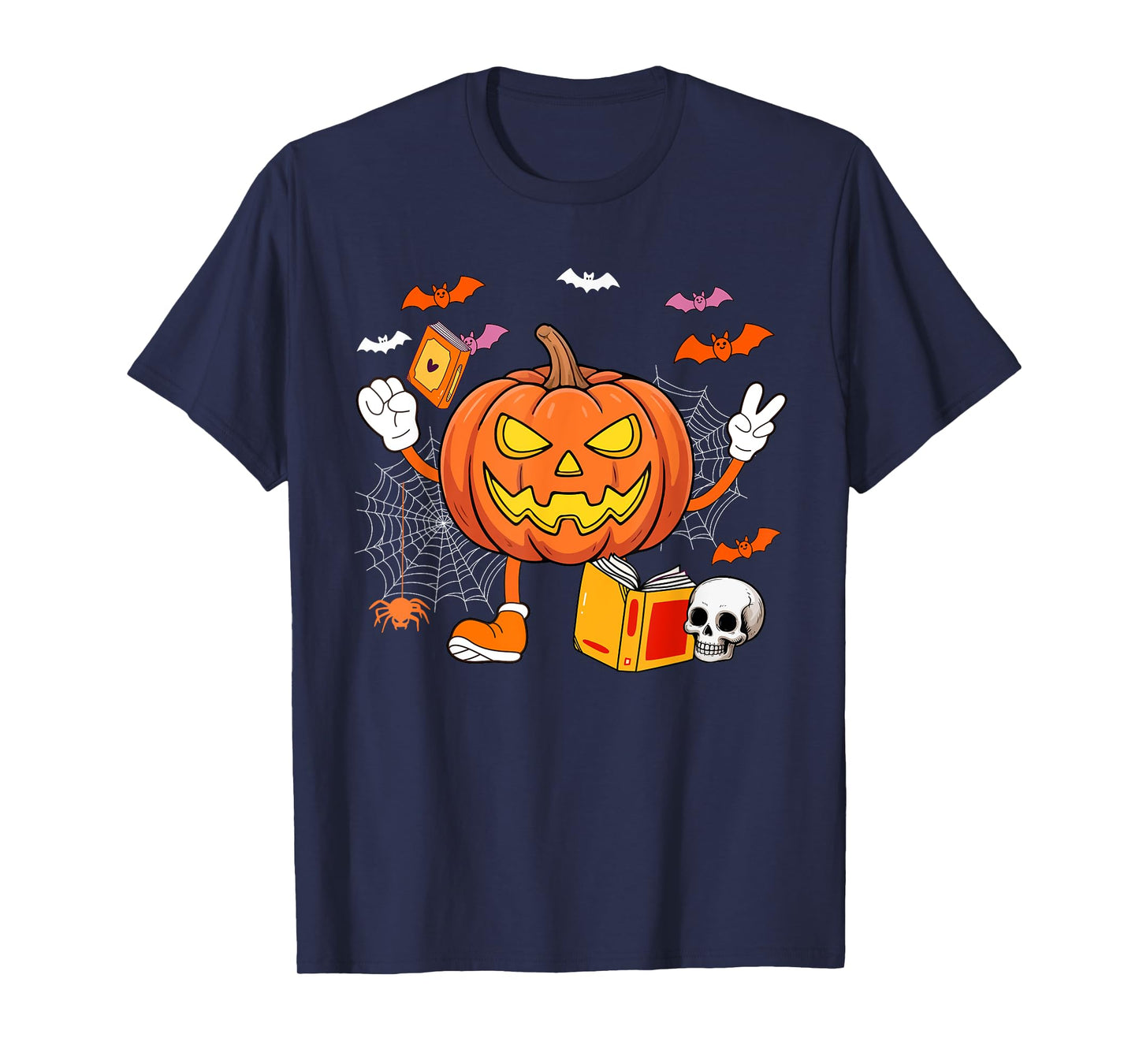 Librarian Job Horror Carved Pumpkin Halloween Costume Team T-Shirt