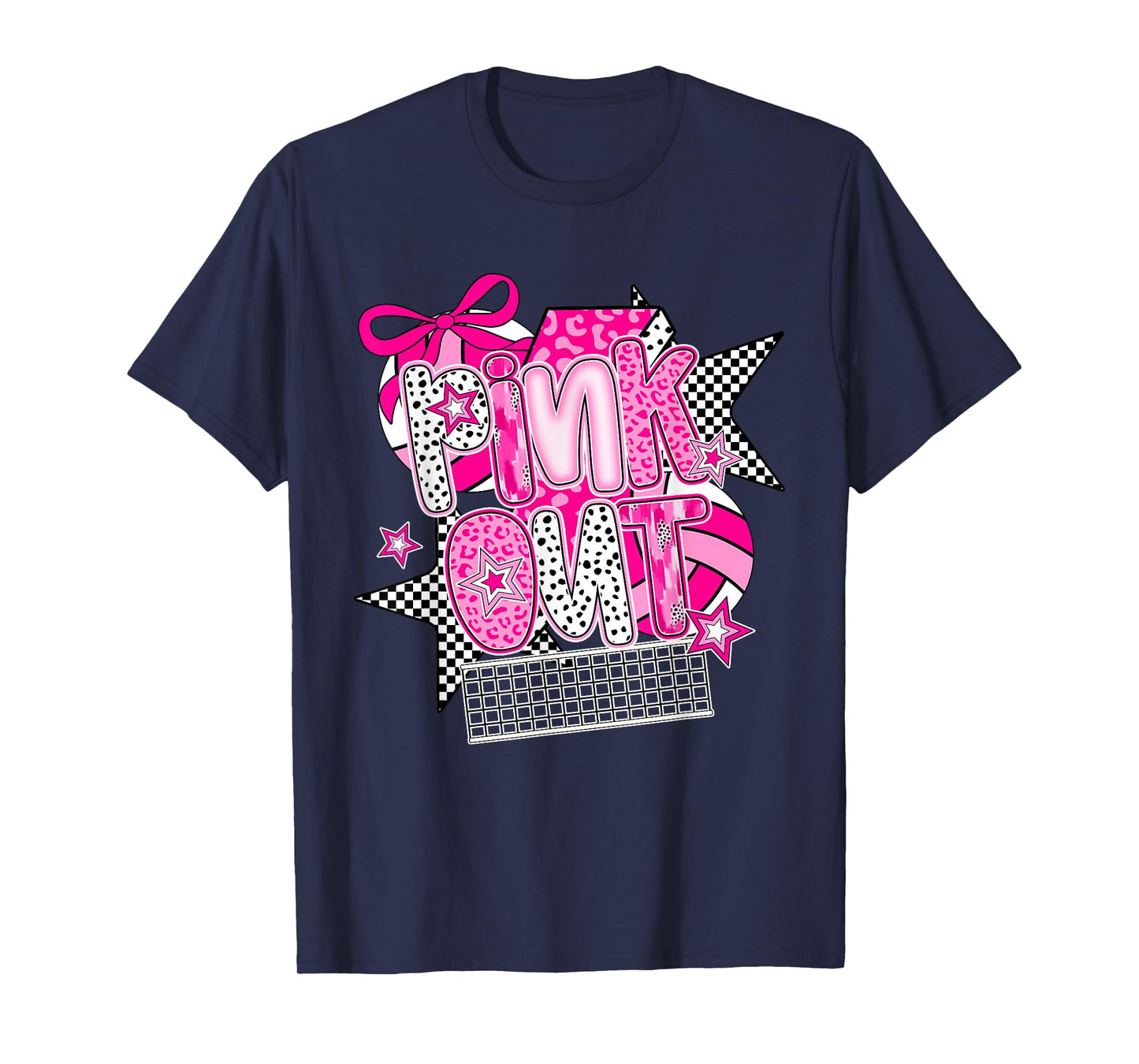 Pink Out Volleyball Breast Cancer Awareness Volleyball Mom T-Shirt