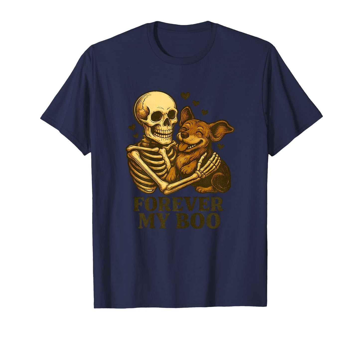 Womens Forever My Boo Skeleton Dachshund Funny Halloween Couple T-Shirt