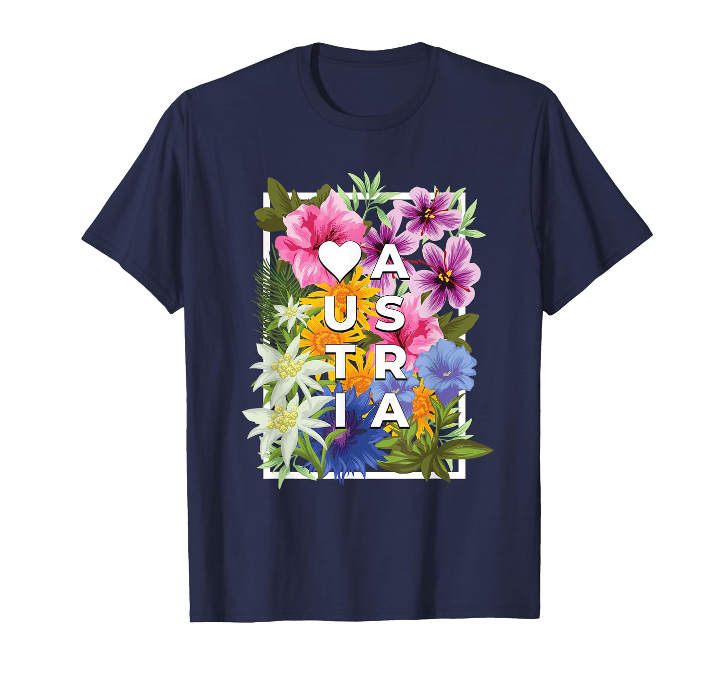 Flowers of Austria Word Art - Austrian Pride T-Shirt