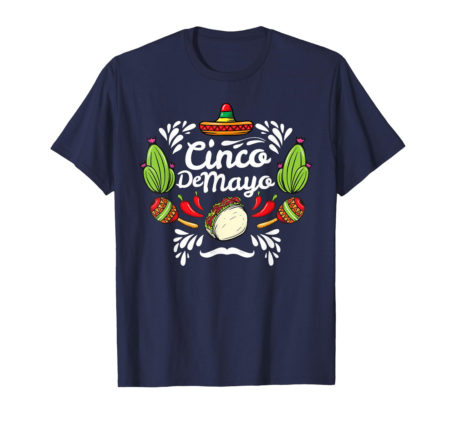 Cinco de Mayo Sombrero Taco Chilli Cactus Mexico Outfit T-Shirt
