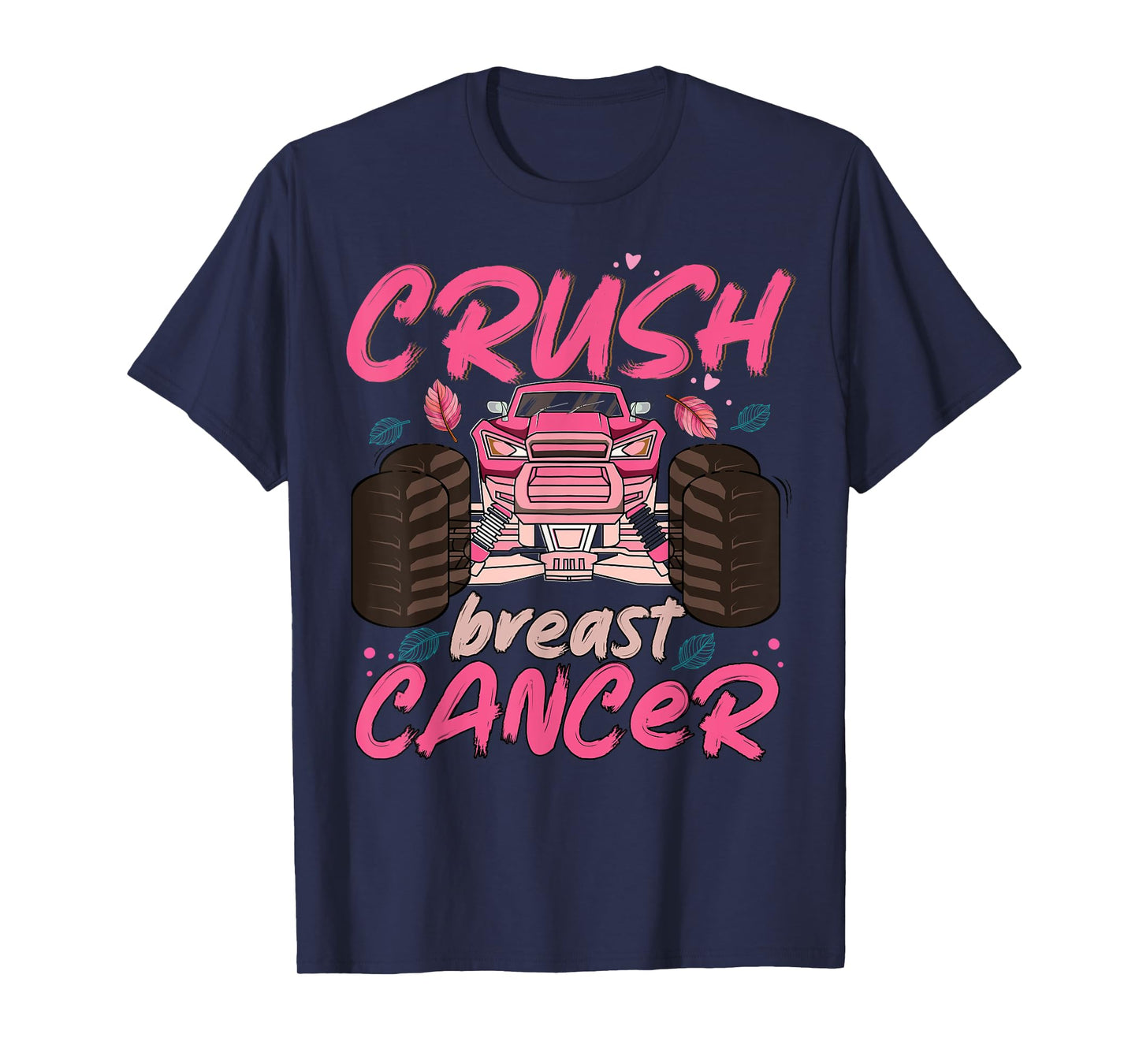Crush Cancer Monster Truck Breast Cancer Awareness Toddler T-Shirt