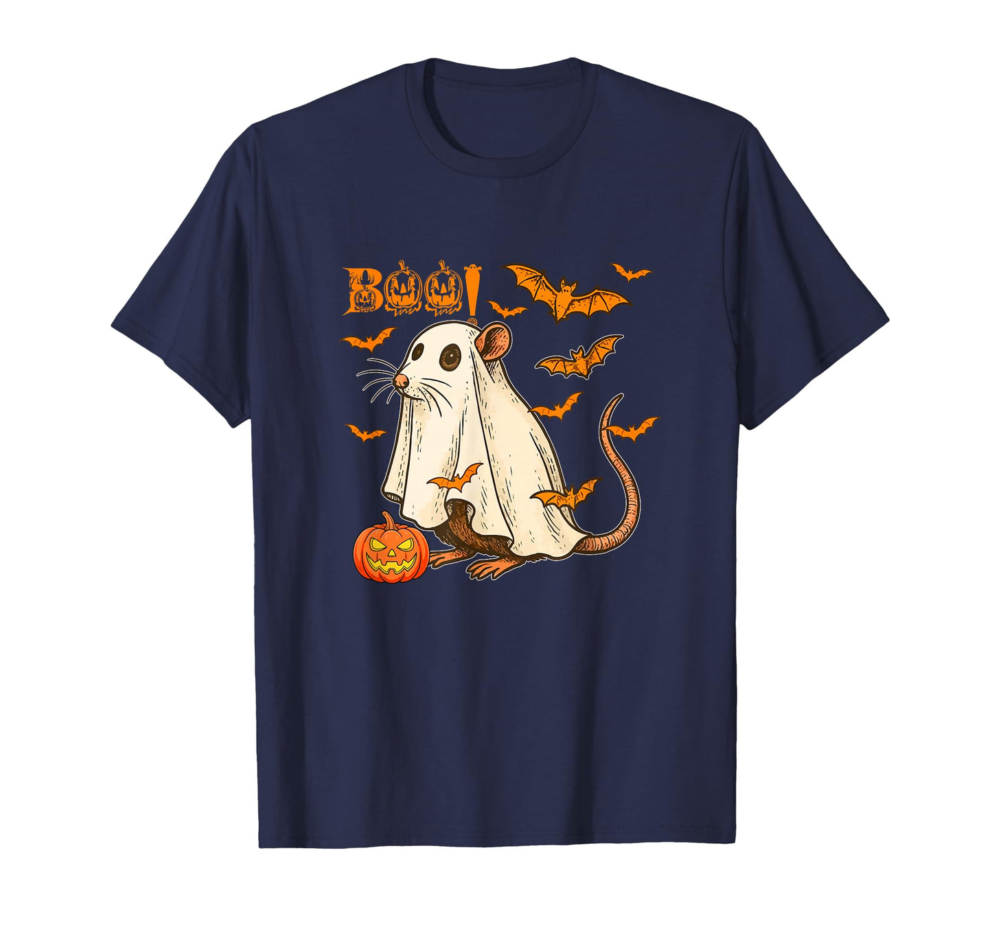Boo Halloween Rat Cosplay Ghost Costume Animal Lover T-Shirt