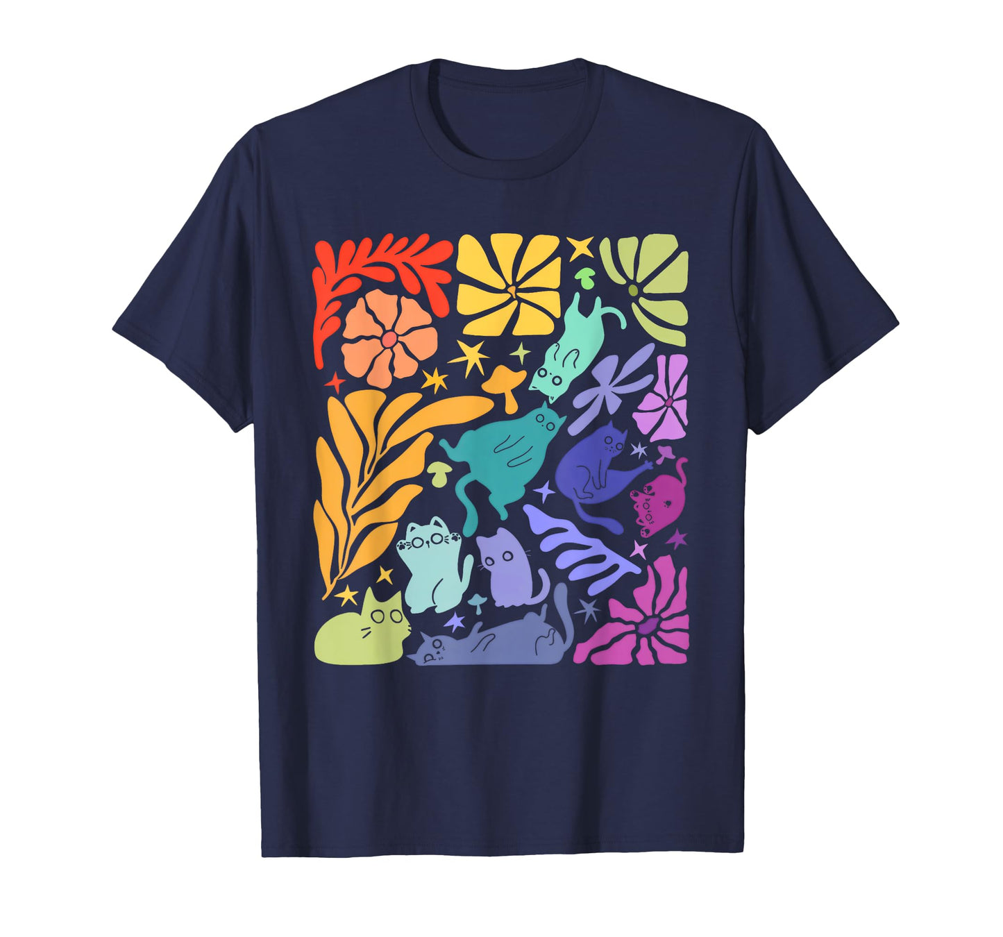 Gay Rainbow Cats In Cats LGBT Boho Pride Month Men Women T-Shirt