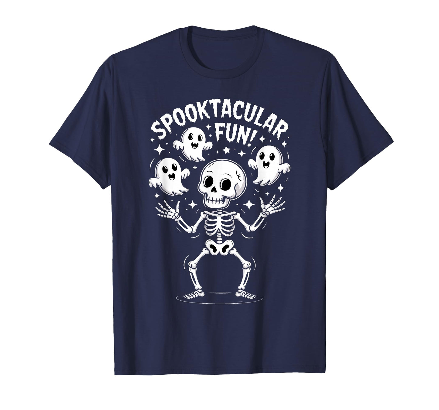 Funny Dancing Skeleton Juggling Ghosts Halloween T-Shirt
