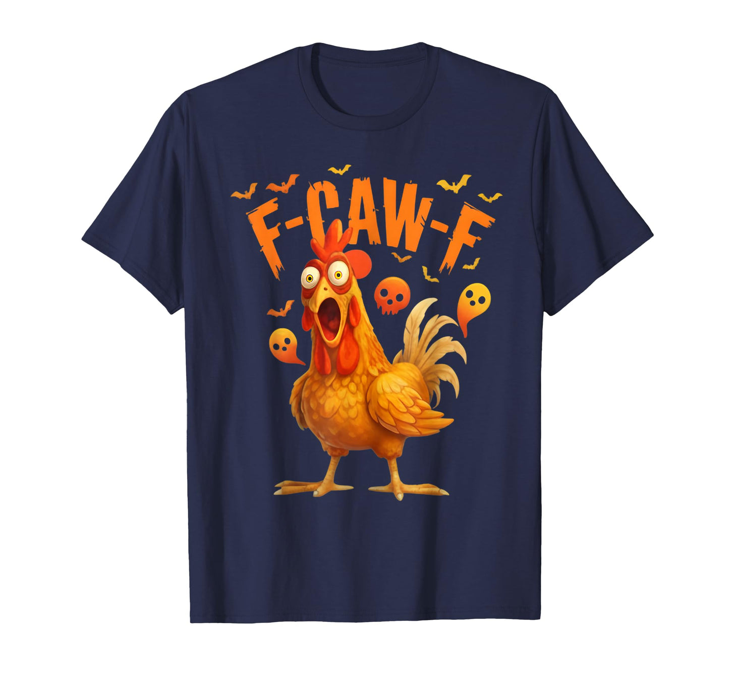 Chicken F-Caw-F Web Bats Halloween T-Shirt
