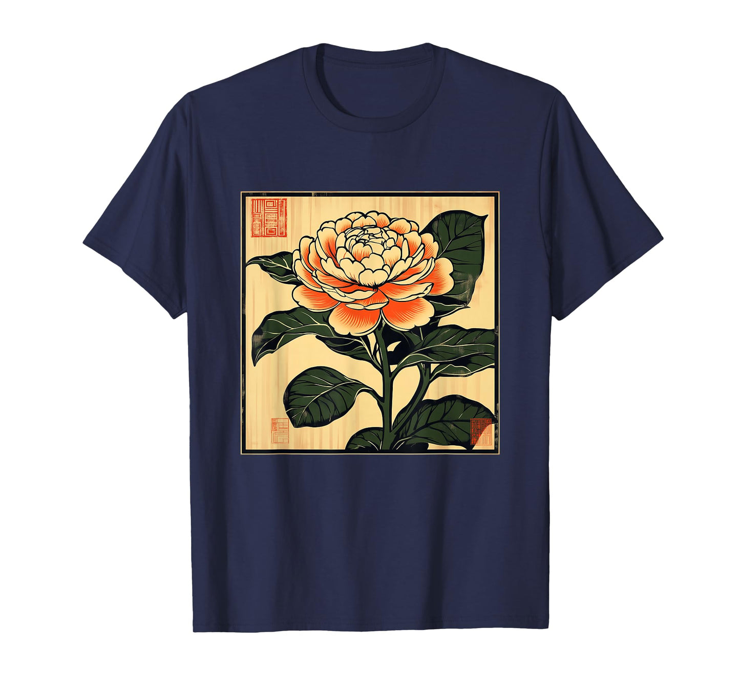 Vintage Japanese Camellia Flowers Retro Japan Floral Tsubaki T-Shirt