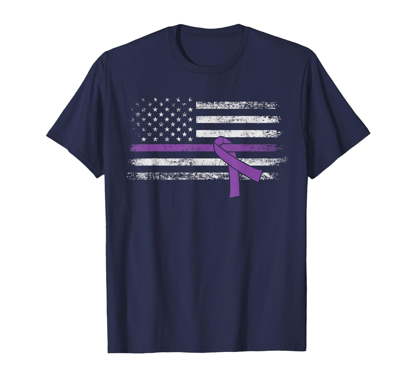 Pancreatic Cancer Awareness American Flag T-Shirt T-Shirt
