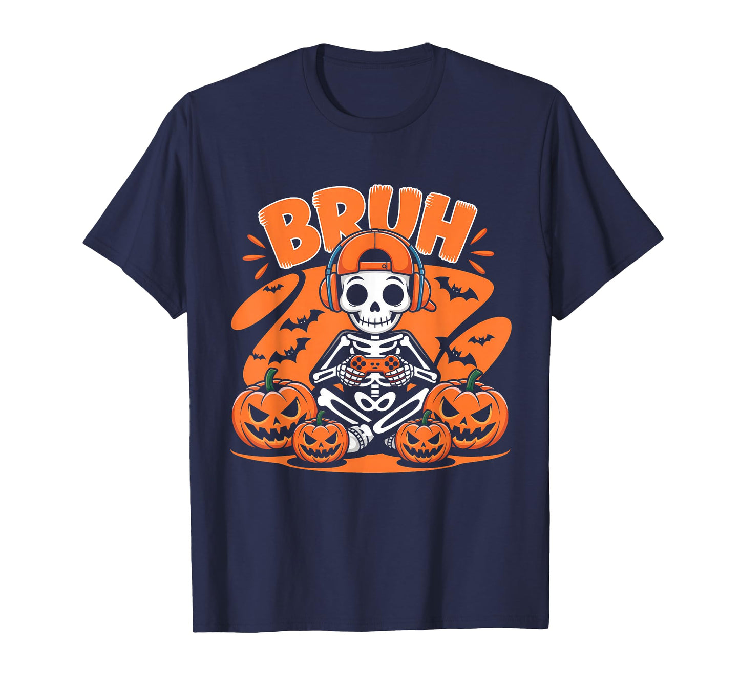 Halloween Skeleton Video Gaming Gamer Boys Teens Men Youths T-Shirt
