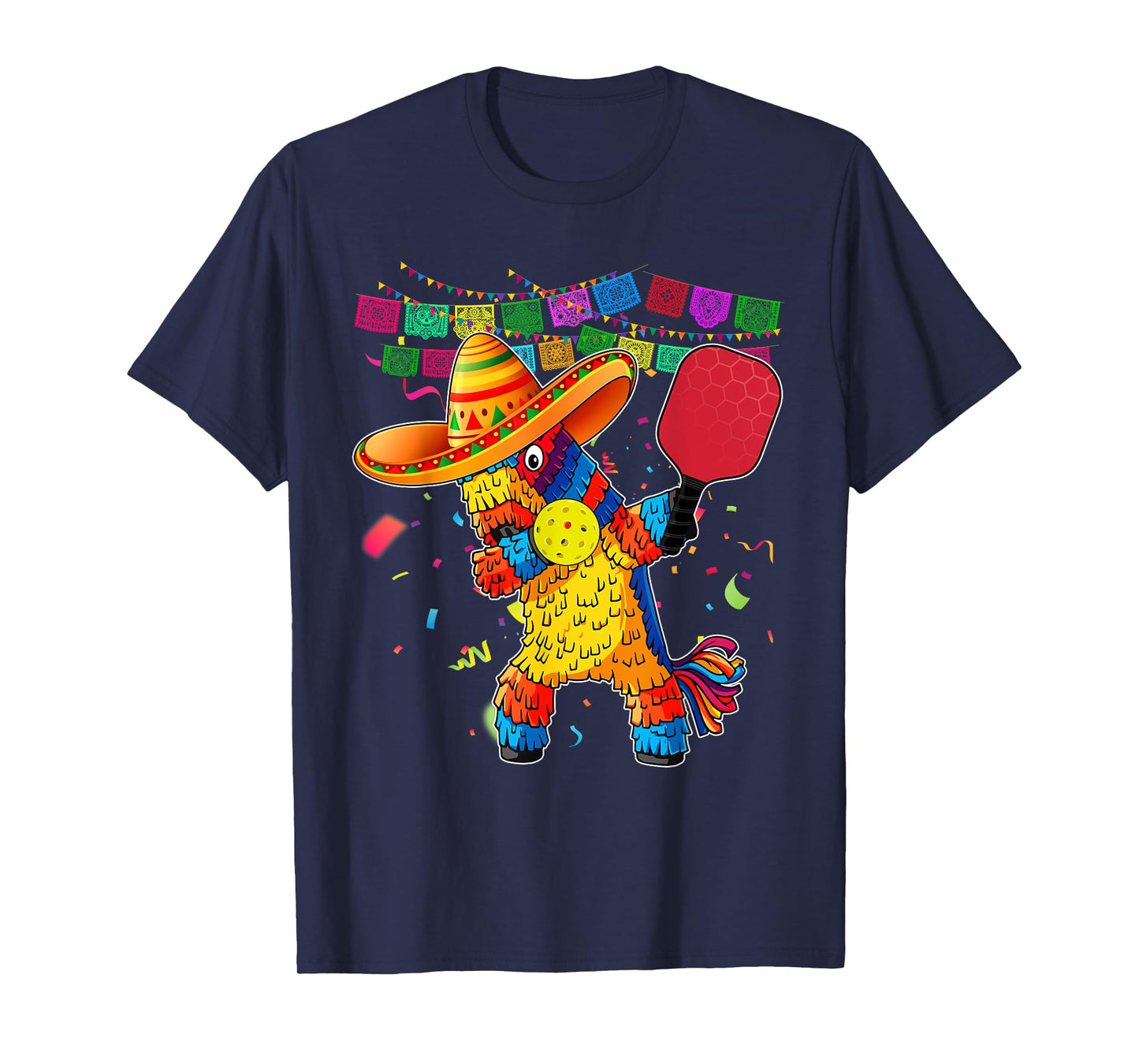 Dabbing Pinata Sombrero Pickleball Player Fan Cinco De Mayo T-Shirt