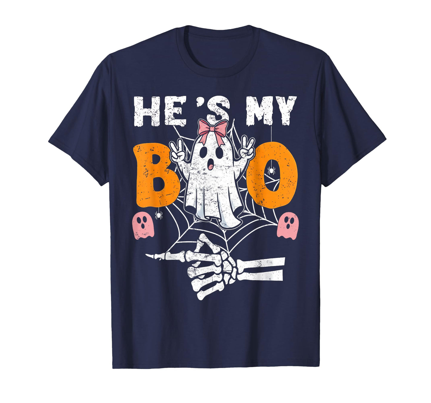 He's My Boo Ghost Matching Couple Halloween Costume T-Shirt
